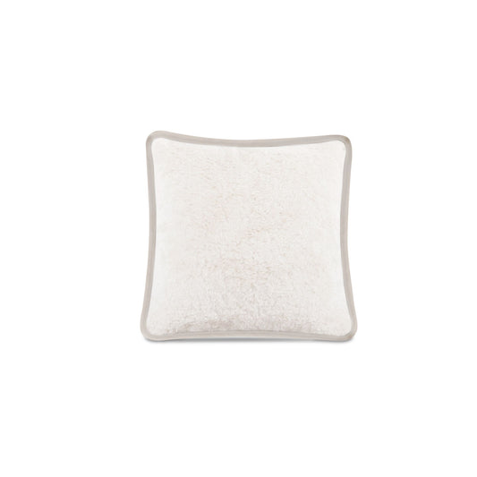 Carr - 20'' Cushion Faux Fur - Cream / White