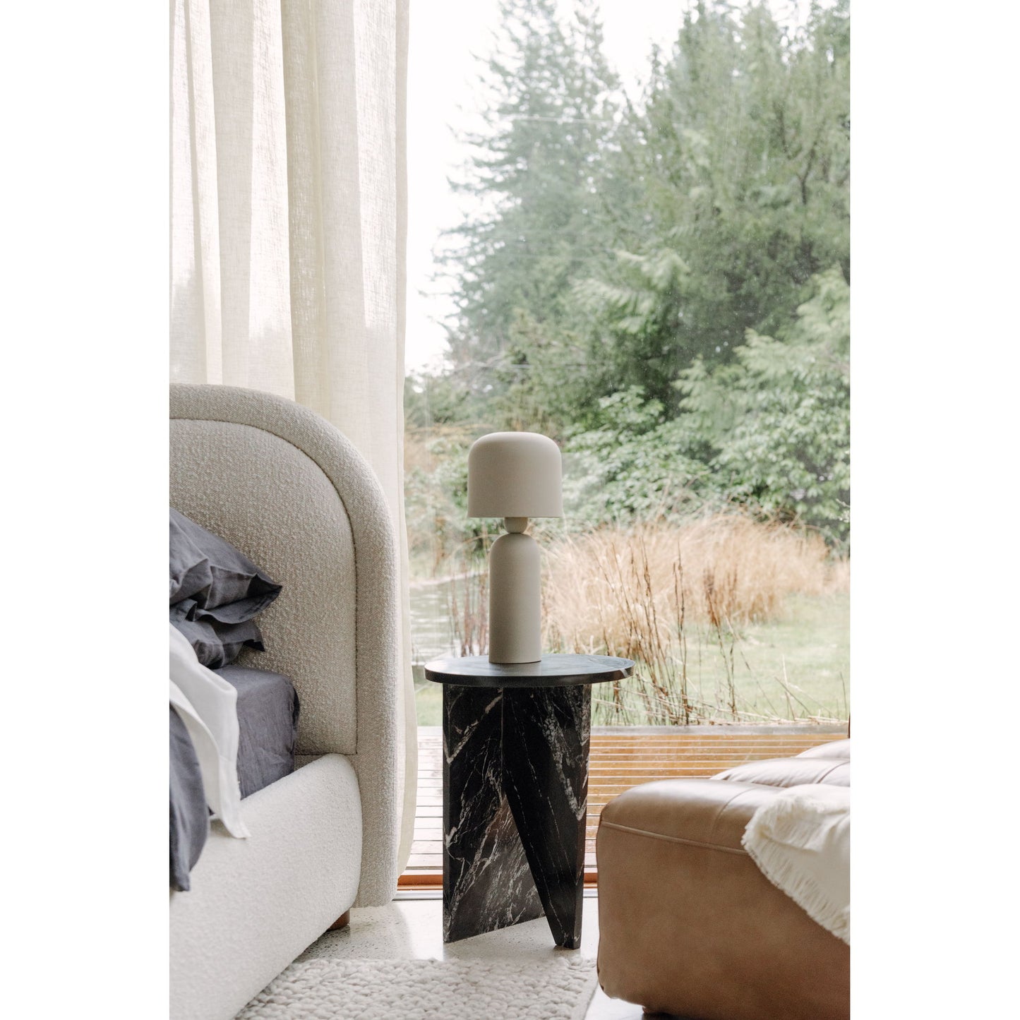 Grace - Marble Accent Table - Black