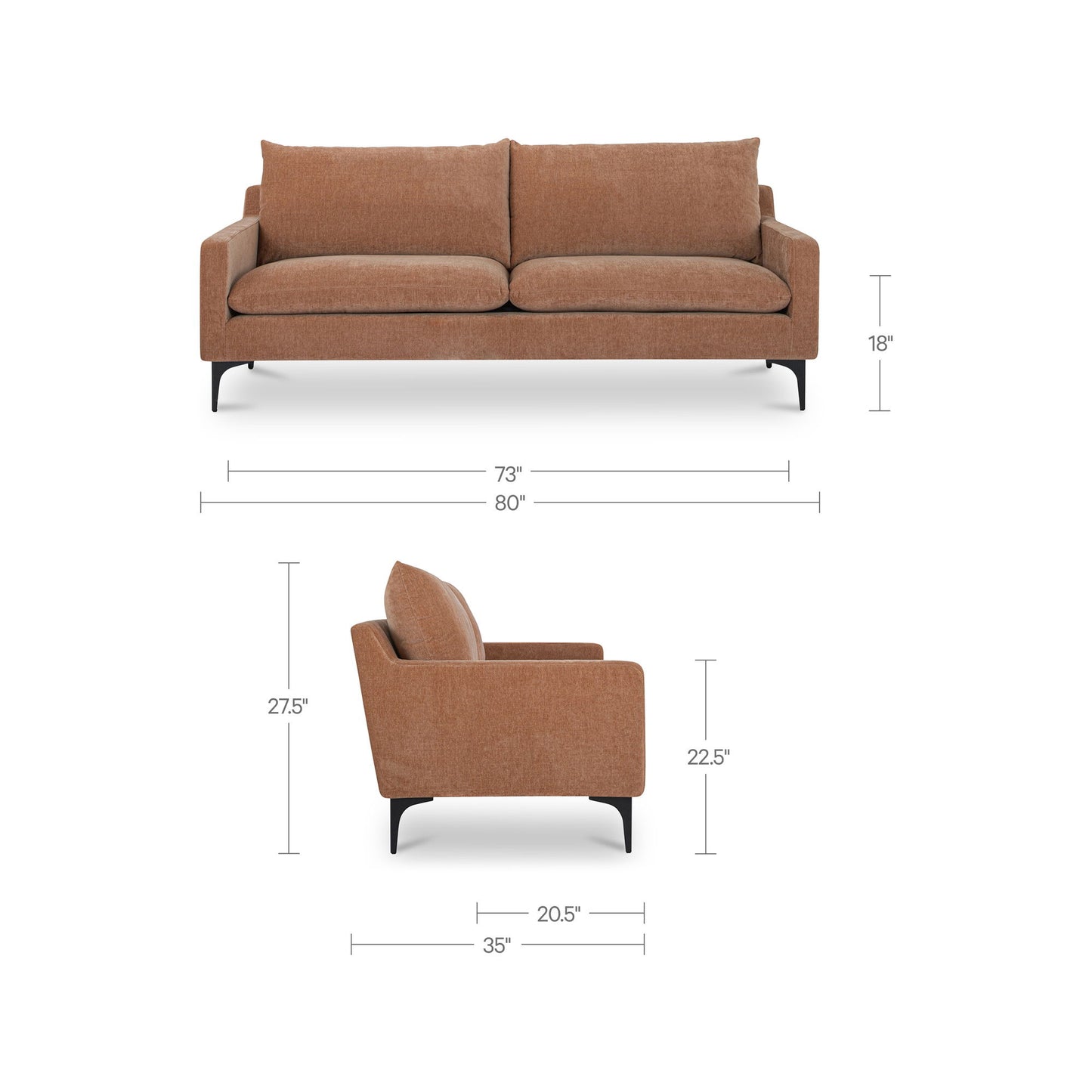 Paris - Stationary Sofa - Heritage Pink