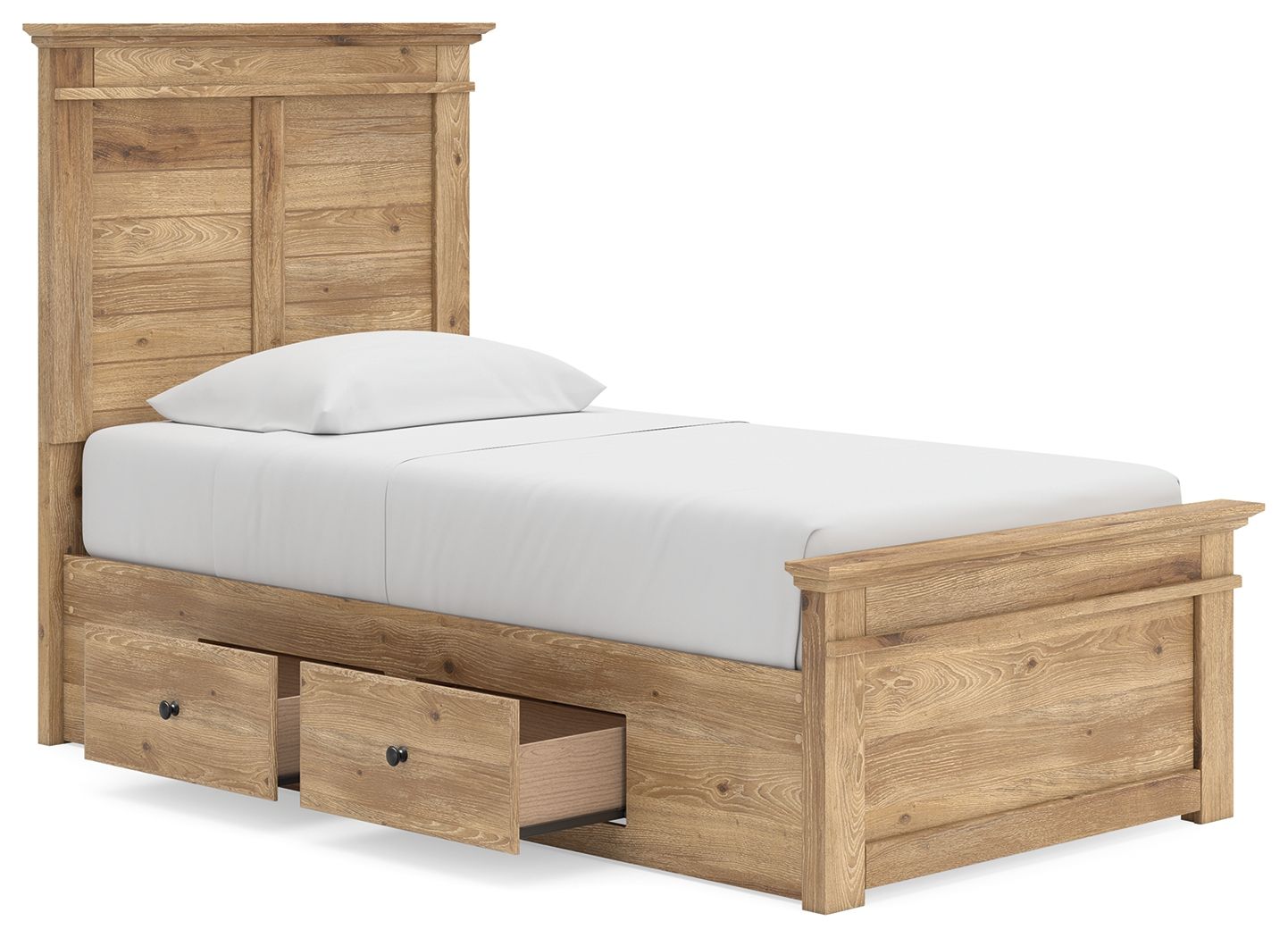 Makidern - Panel Storage Bed With Under Bed Storage Unit