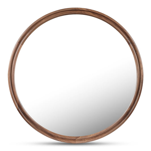 Alcott - Round Accent Mirror Large - Walnut