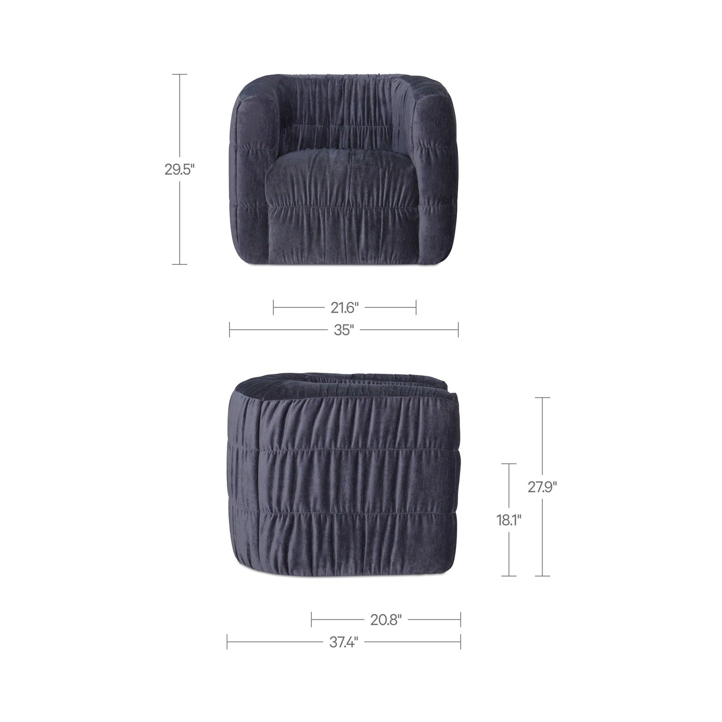 Robson - Swivel Chair - Navy