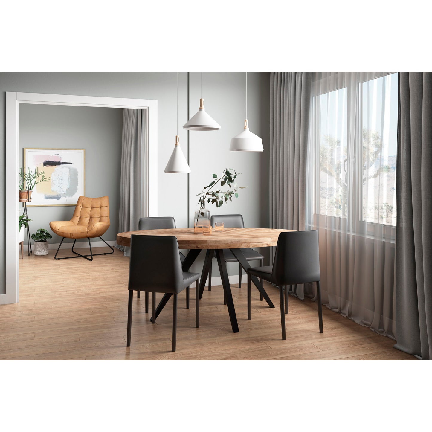 Nora - Vegan Leather Dining Chair (Set of 2) - Black