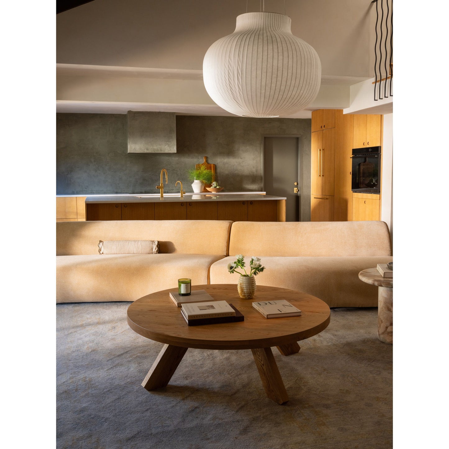 Naomi - Concave Sofa - Golden Yellow