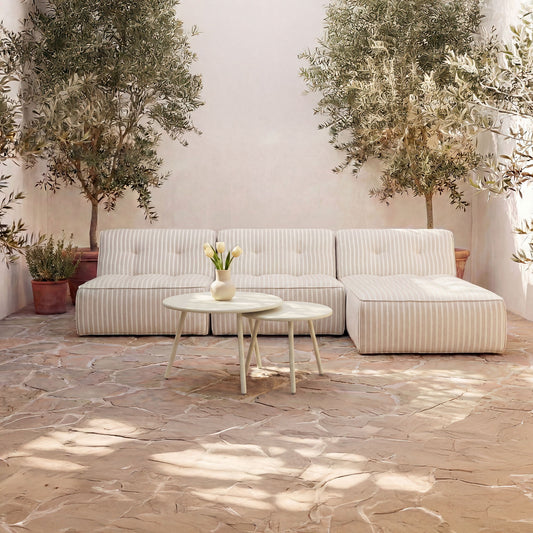 Kari - Outdoor Nesting Coffee Table - Cream / White