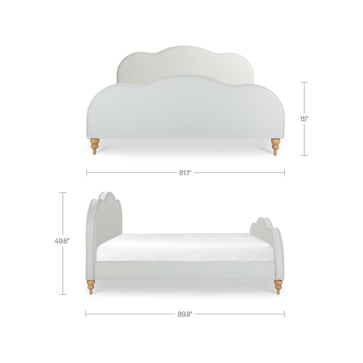 Jacqueline - King Panel Bed - Cream