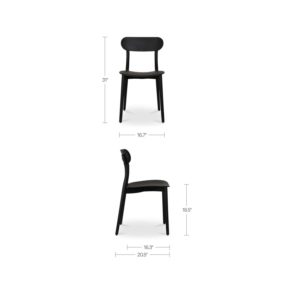 Kent - Outdoor Dining Chair (Set of 2) - Black