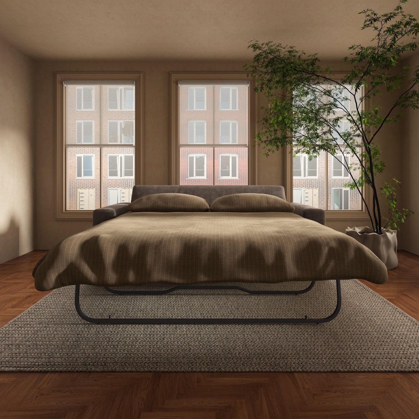 Kiran - Sleeper Sofa - Warm Charcoal