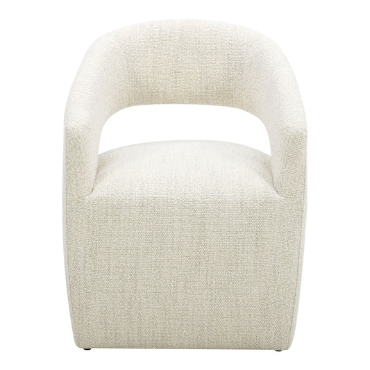Barrow - Rolling Dining Room Chair - White Mist