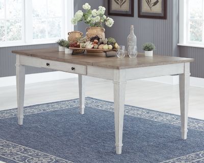 Skempton - RECT DRM Table w/Storage - White