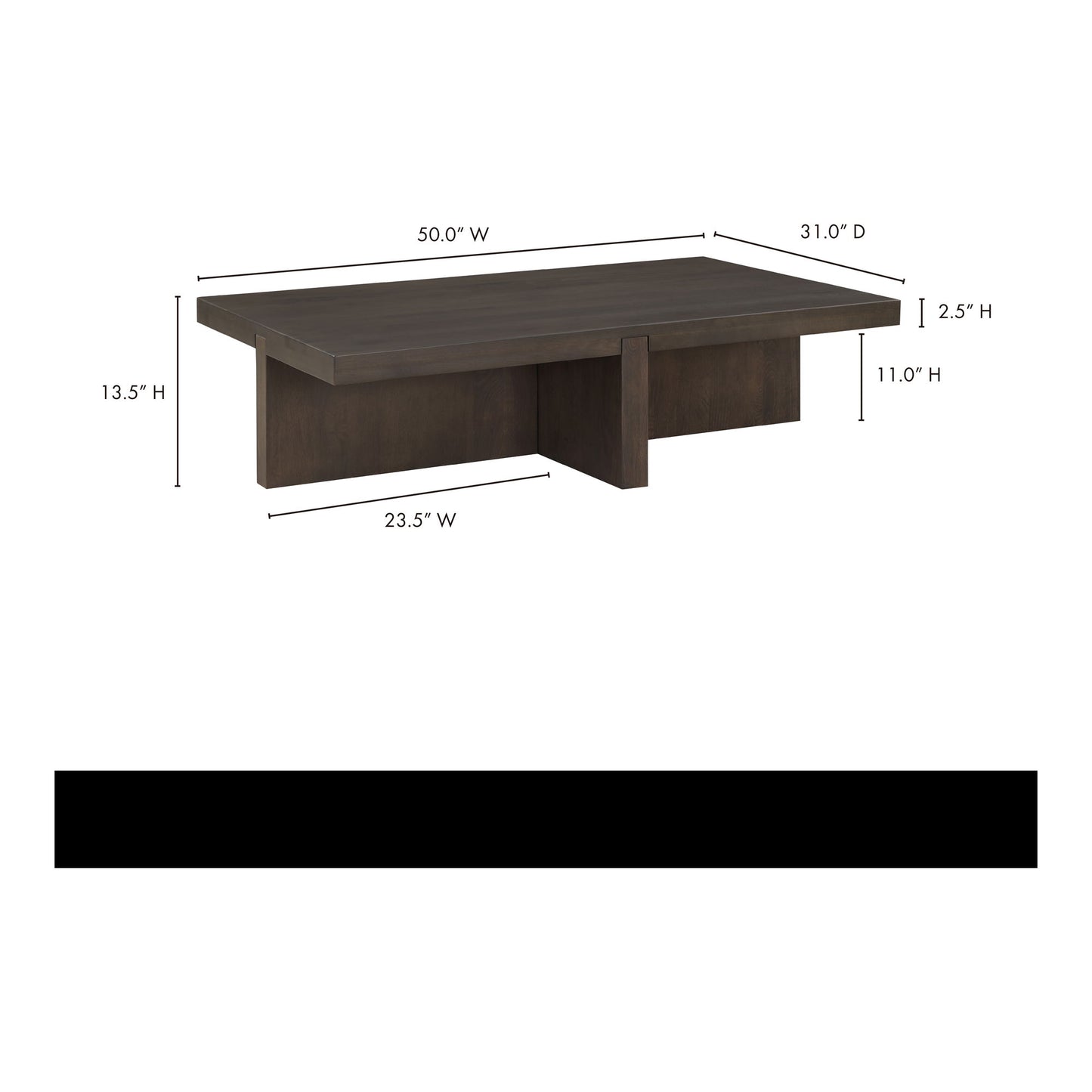 Folke - Rectangular Coffee Table - Dark Brown