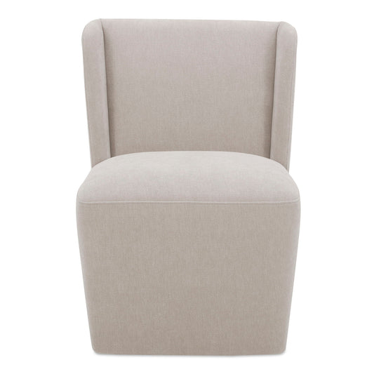 Cormac - Rolling Dining Chair - Warm Sand / Gray