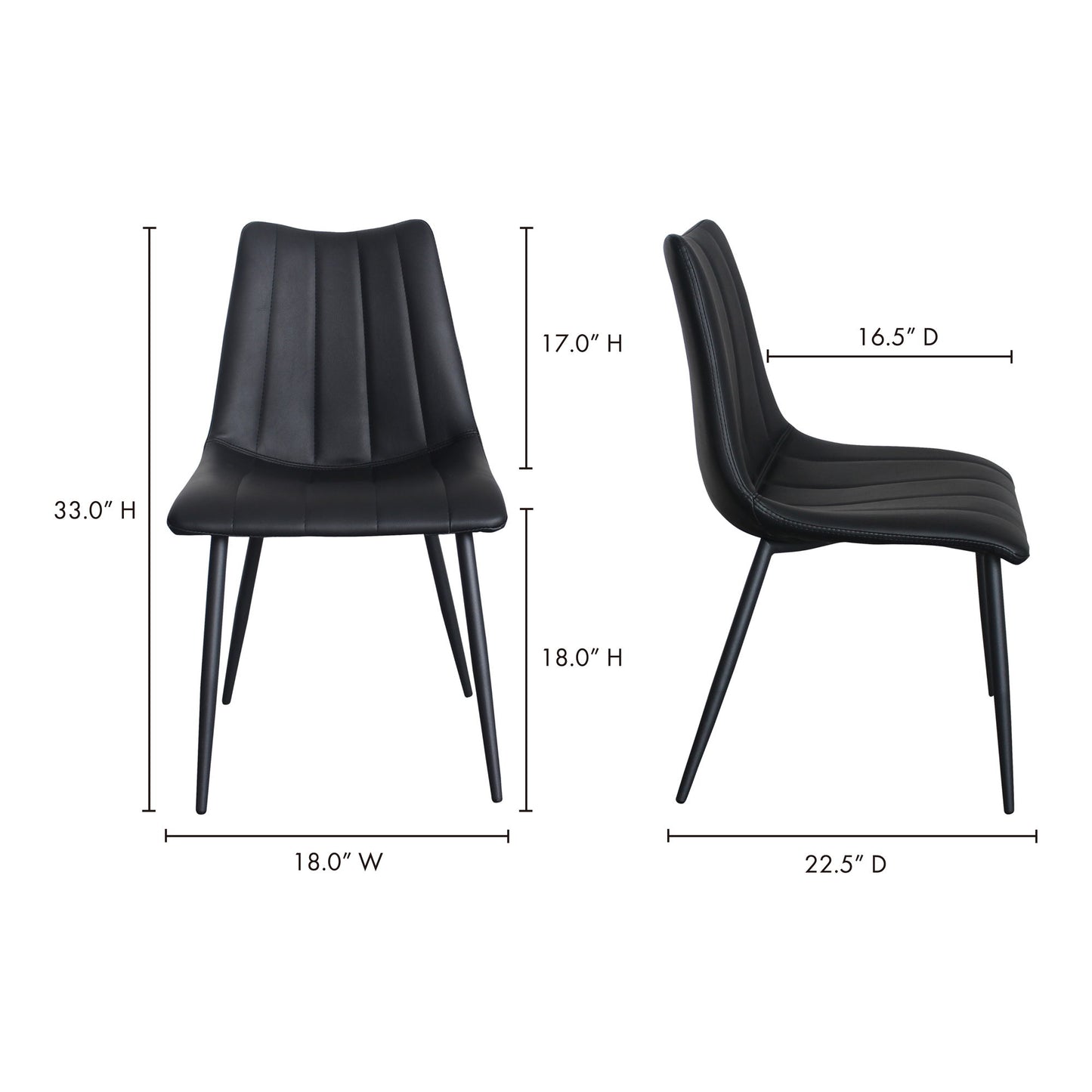 Alibi - Dining Chair (Set of 2) - Matte Black