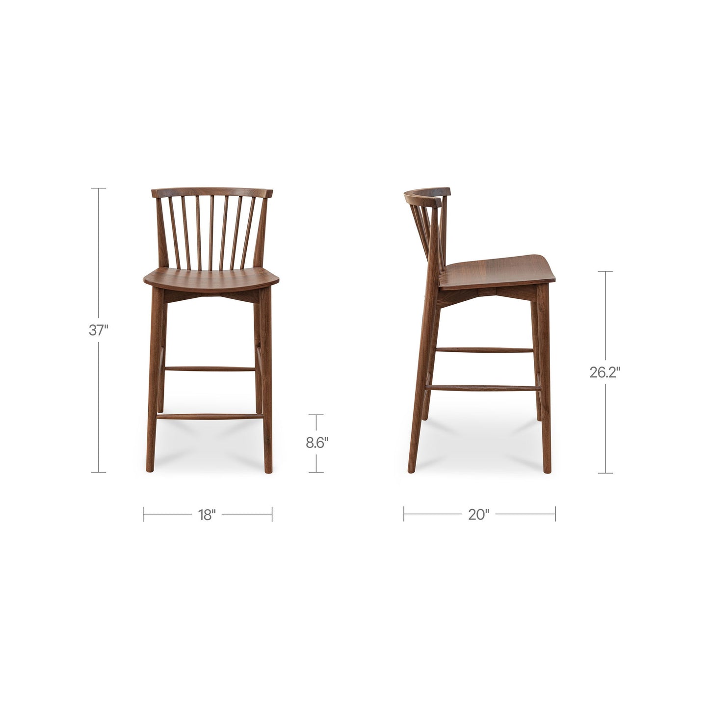 Marley - Counter Height (24"-27") - Walnut