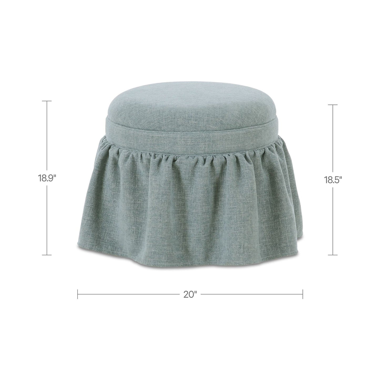 Heidi - Storage Ottoman - Light Blue