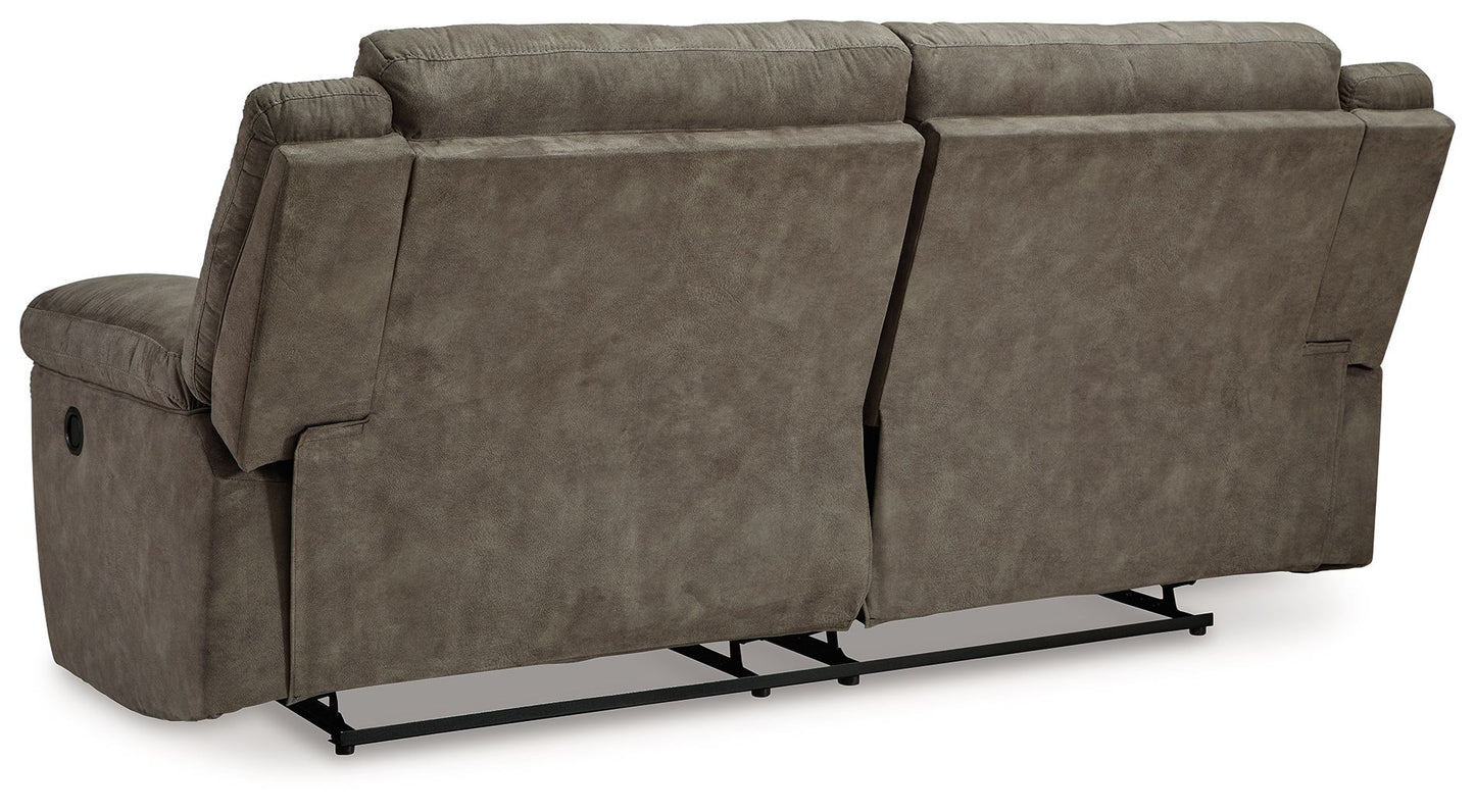 Laresview - Fossil - 2 Seat Reclining Sofa - Faux Leather