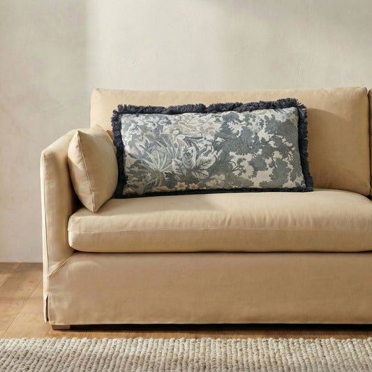Yasmin - Lumbar Cushion Tapestry - Blue / Gray