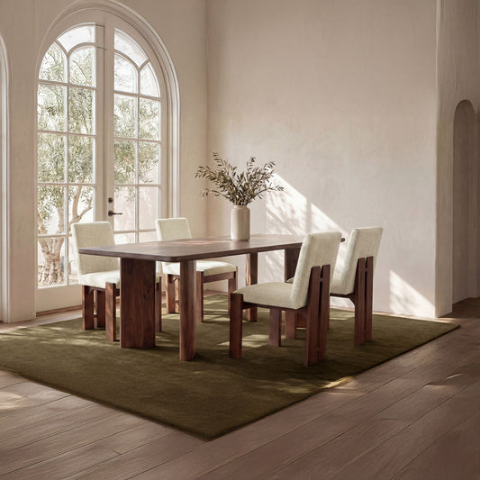Mia - Dining Chair (Set of 2) - Beige / Dark Brown