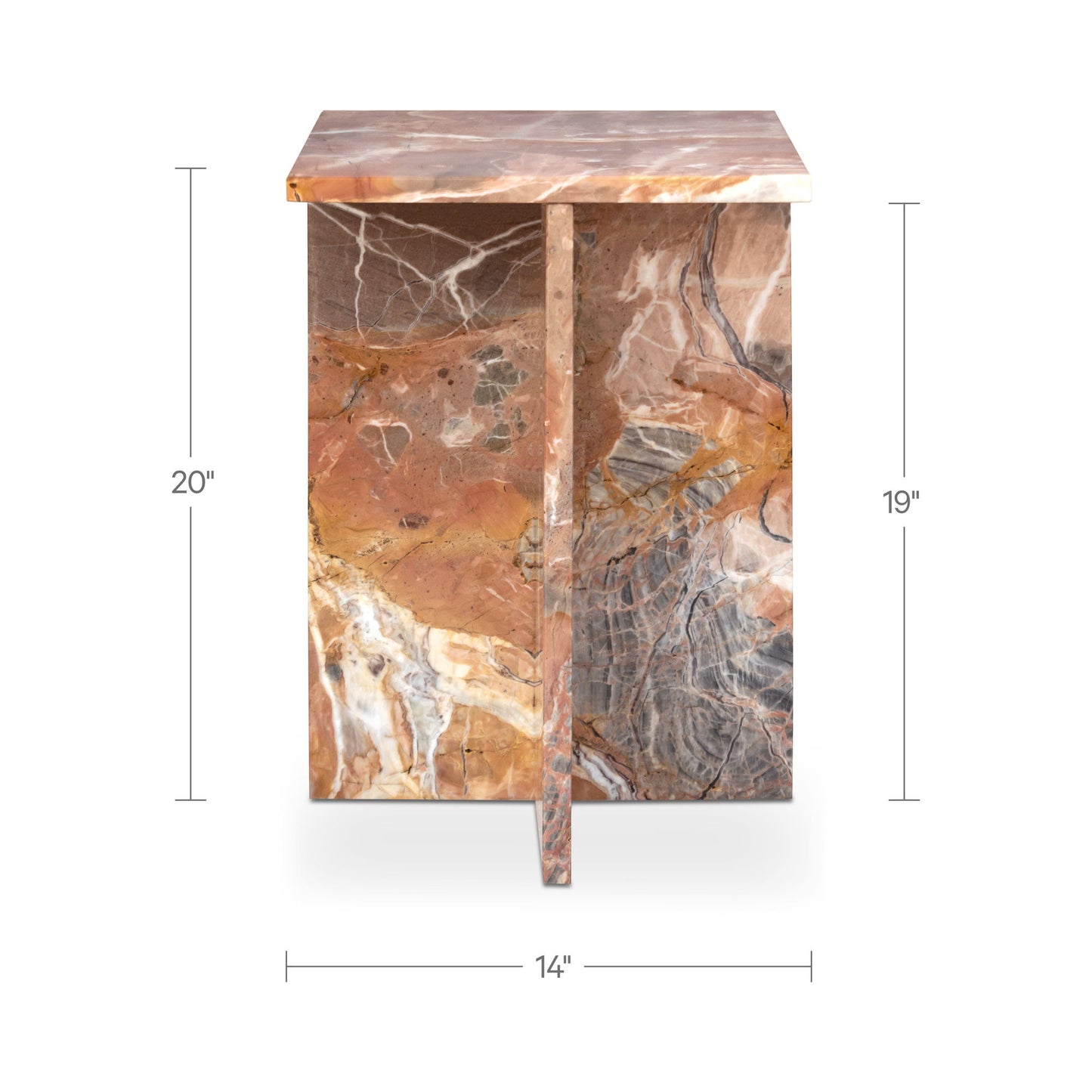 Blair - Accent Table Levante Marble - Orange