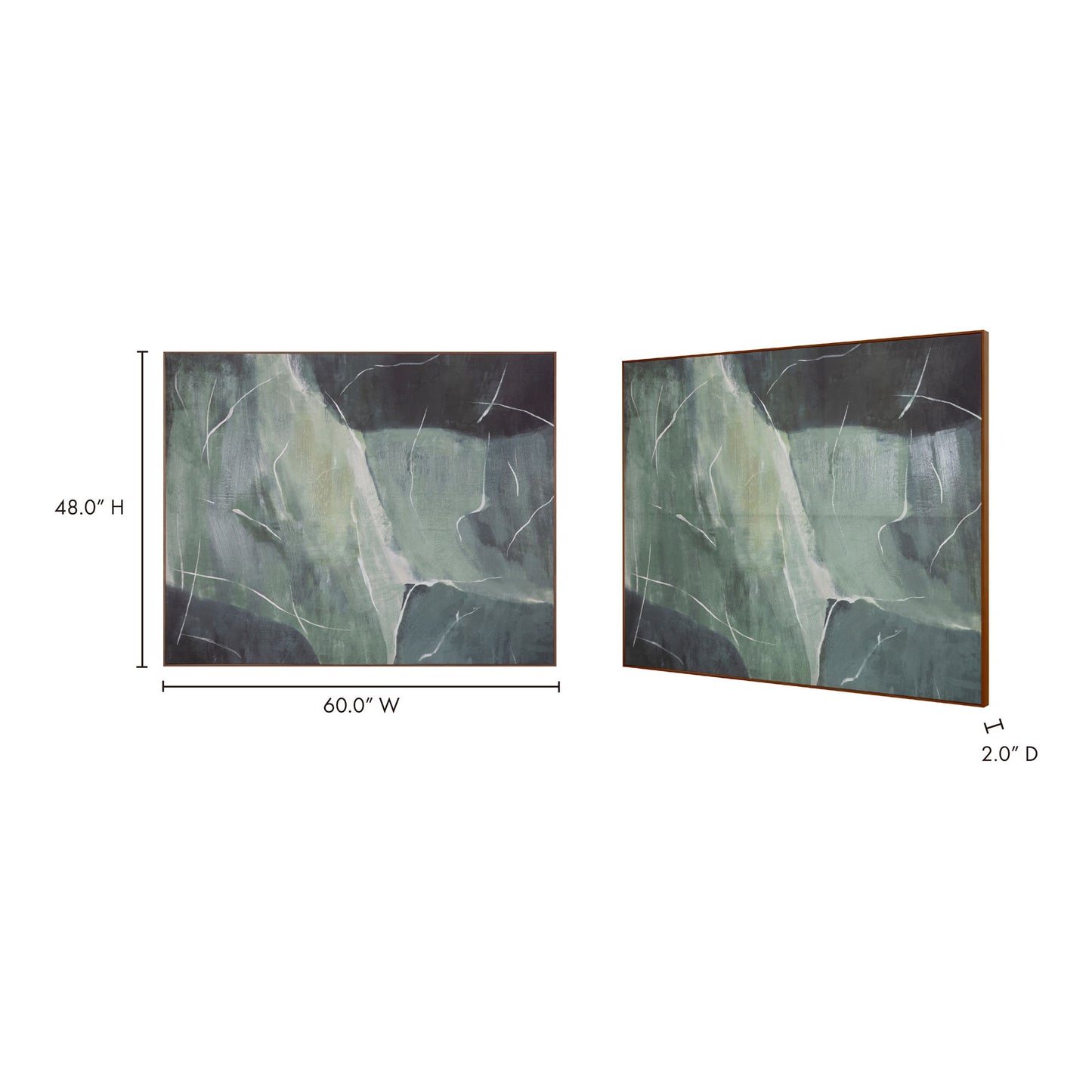 Impression - Framed Painting Verdant Palette - Dark Gray