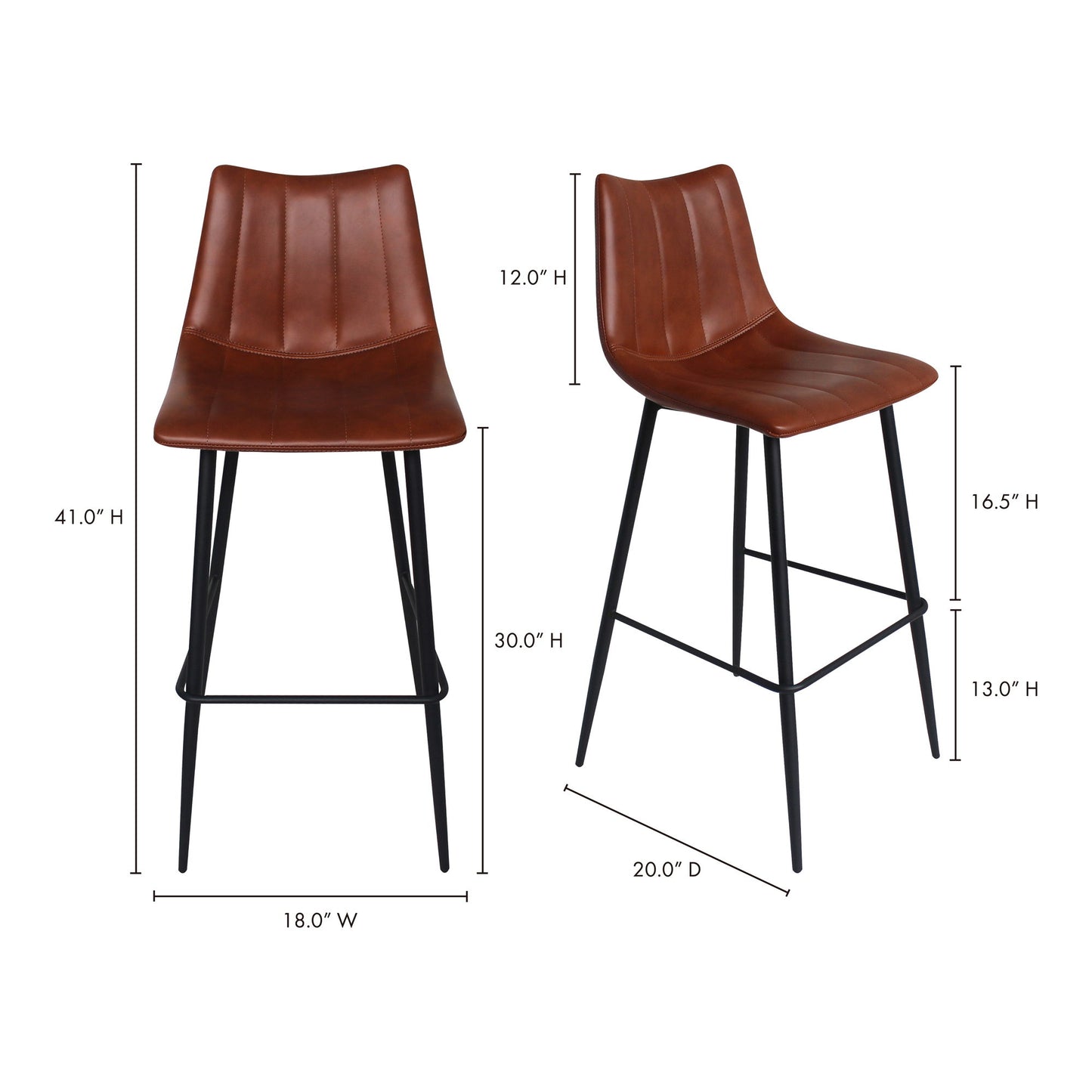 Alibi - Barstool (Set of 2) - Brown