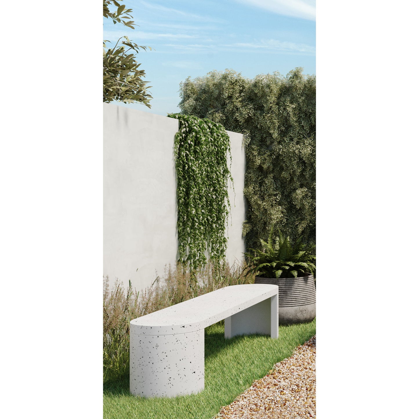 Lyon - Outdoor Bench - White