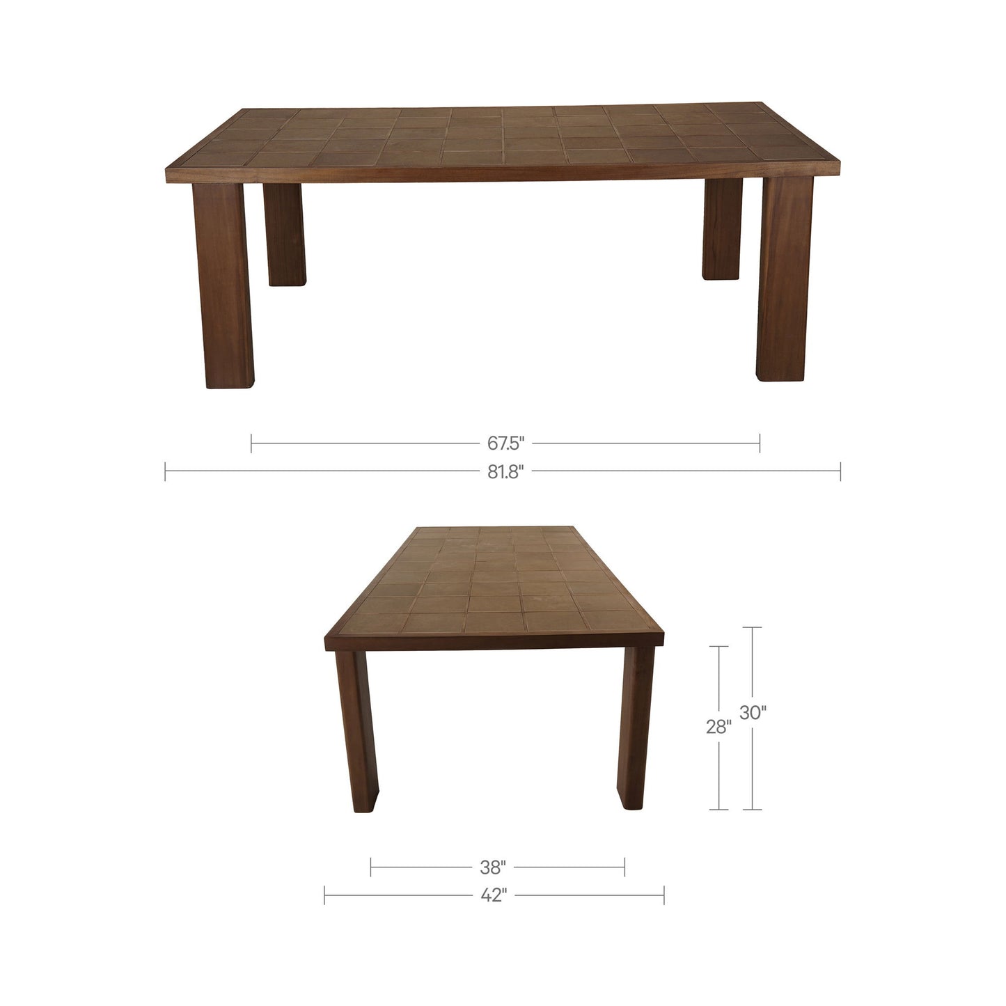 Marina - Outdoor Ceramic Dining Table - Dark Brown