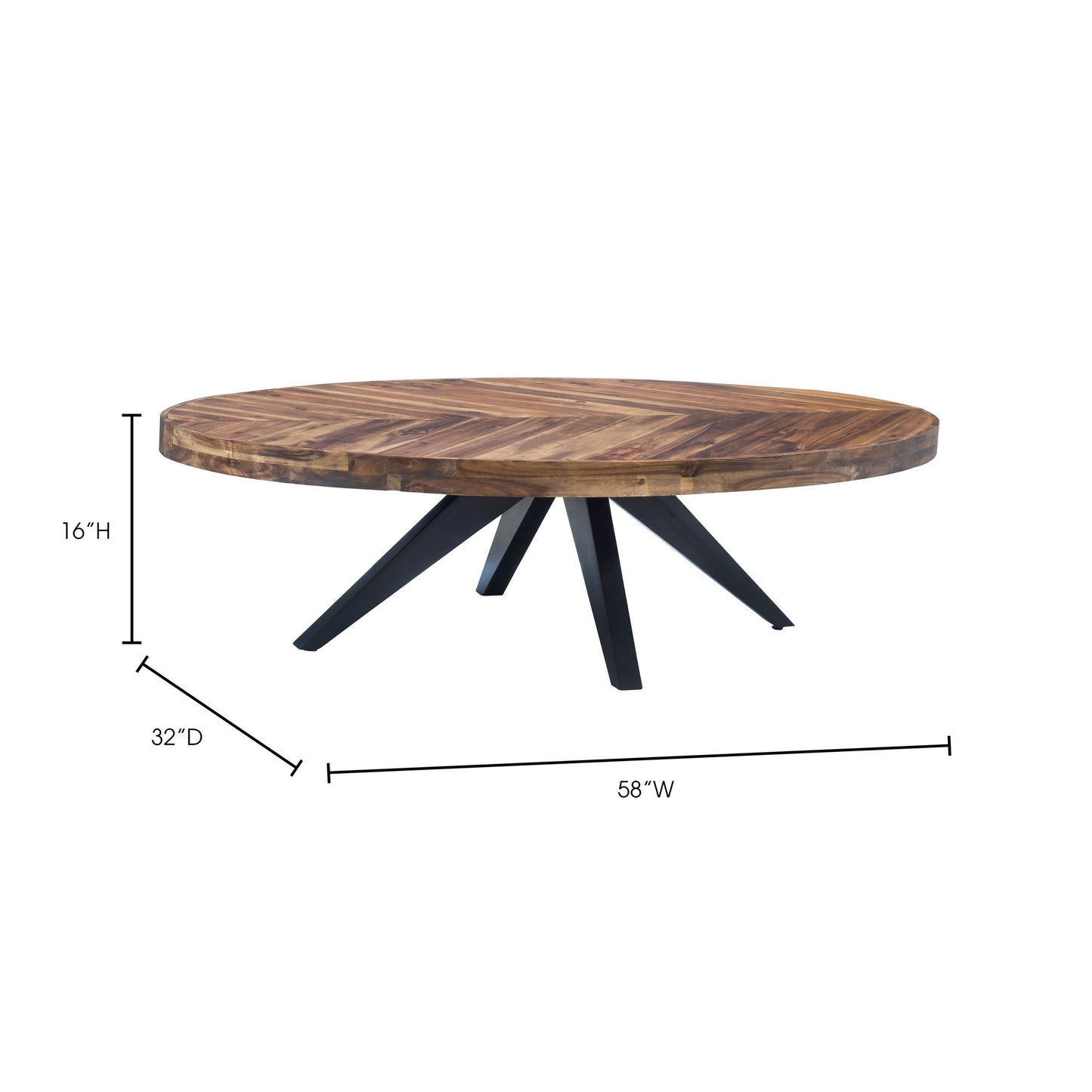 Parq - Oval Coffee Table - Brown