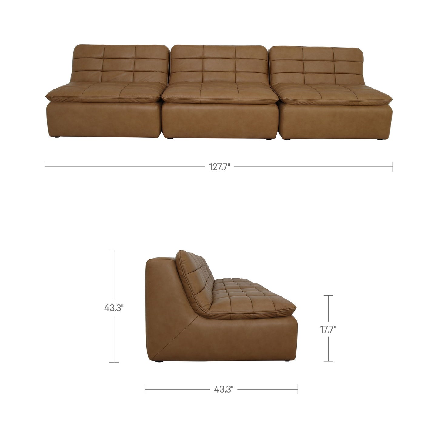 Lino - Armless Modular Sofa - Tan