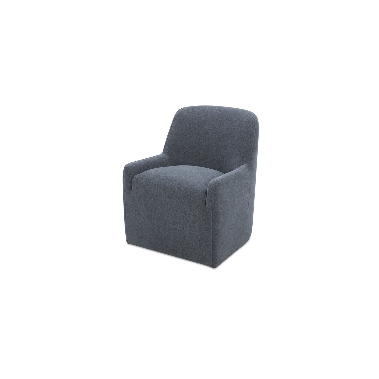 Maisie - Fabric Rolling Dining Chair - Slate Blue