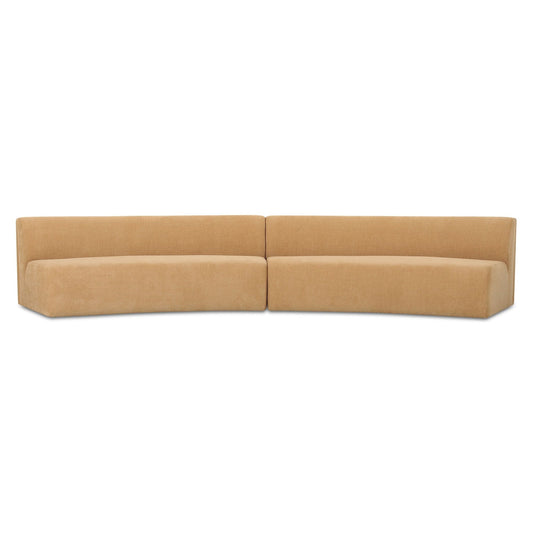 Naomi - 2 Piece Concave Modular Sectional - Golden Yellow