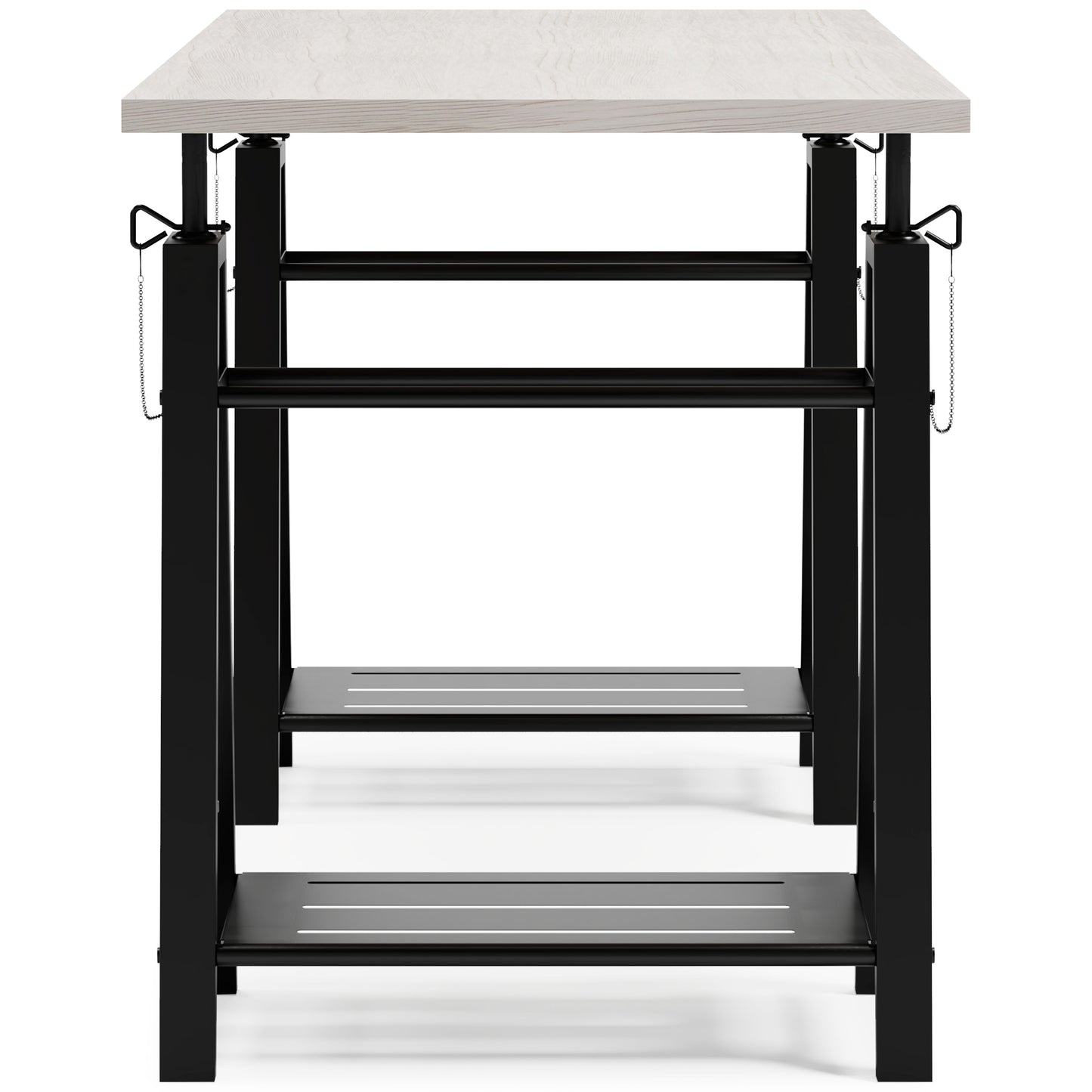 Bayflynn - White / Black - Adjustable Height Desk