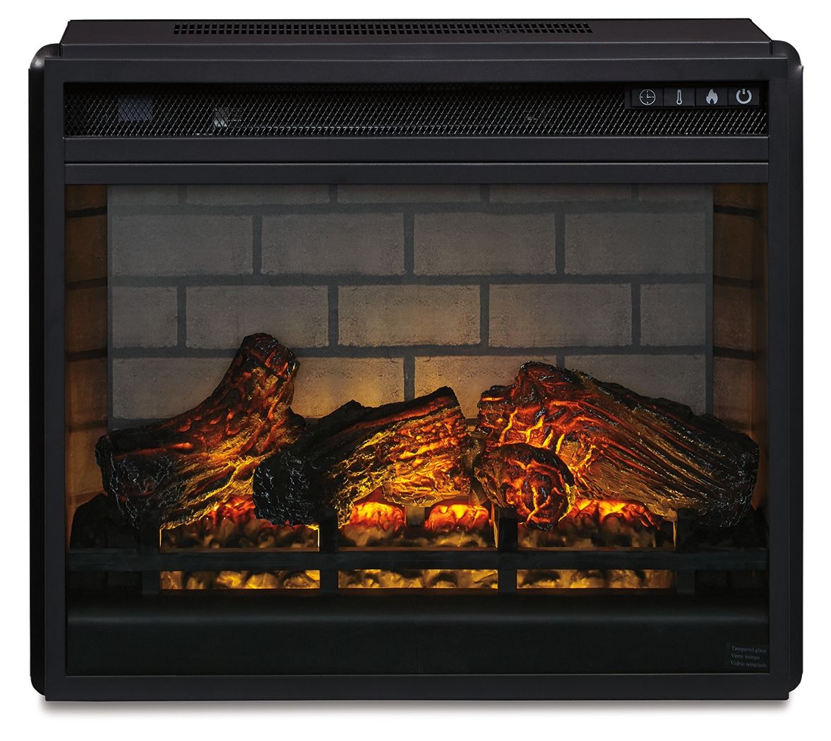 Bellaby - 63" TV Stand With Faux Firebrick Fireplace Insert - Whitewash