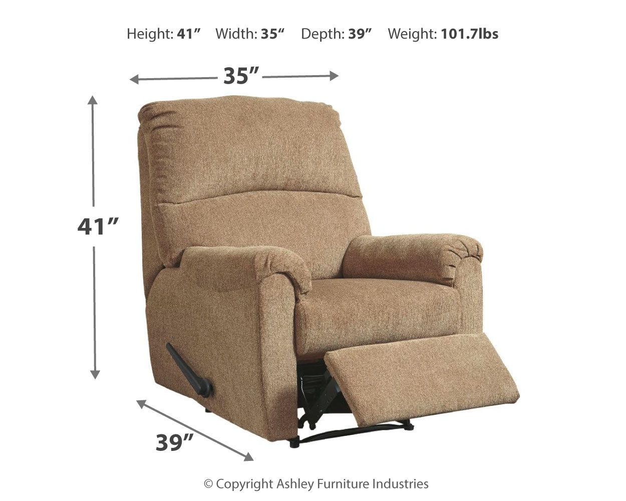 Nerviano - Mocha - Zero Wall Recliner - Fabric