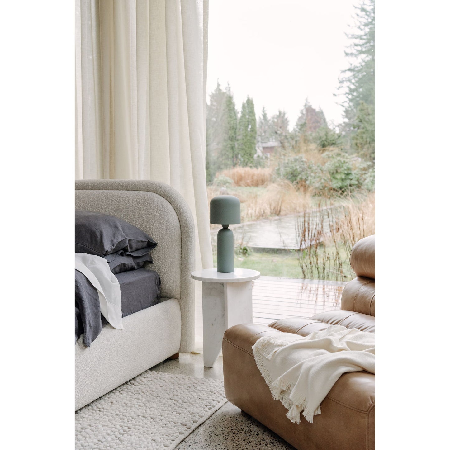 Grace - Marble Accent Table - White