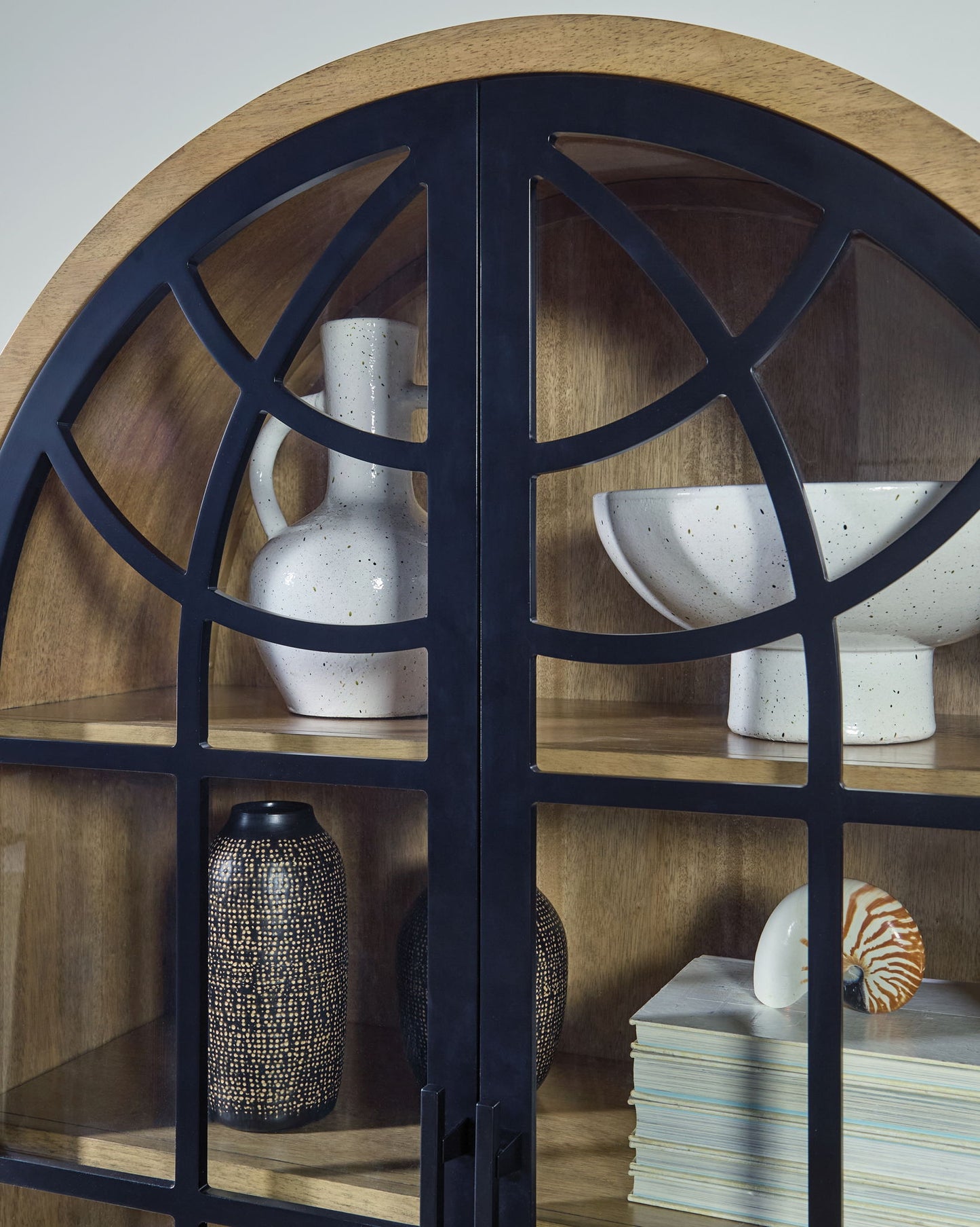 Gwenwich - Natural / Black - Accent Cabinet