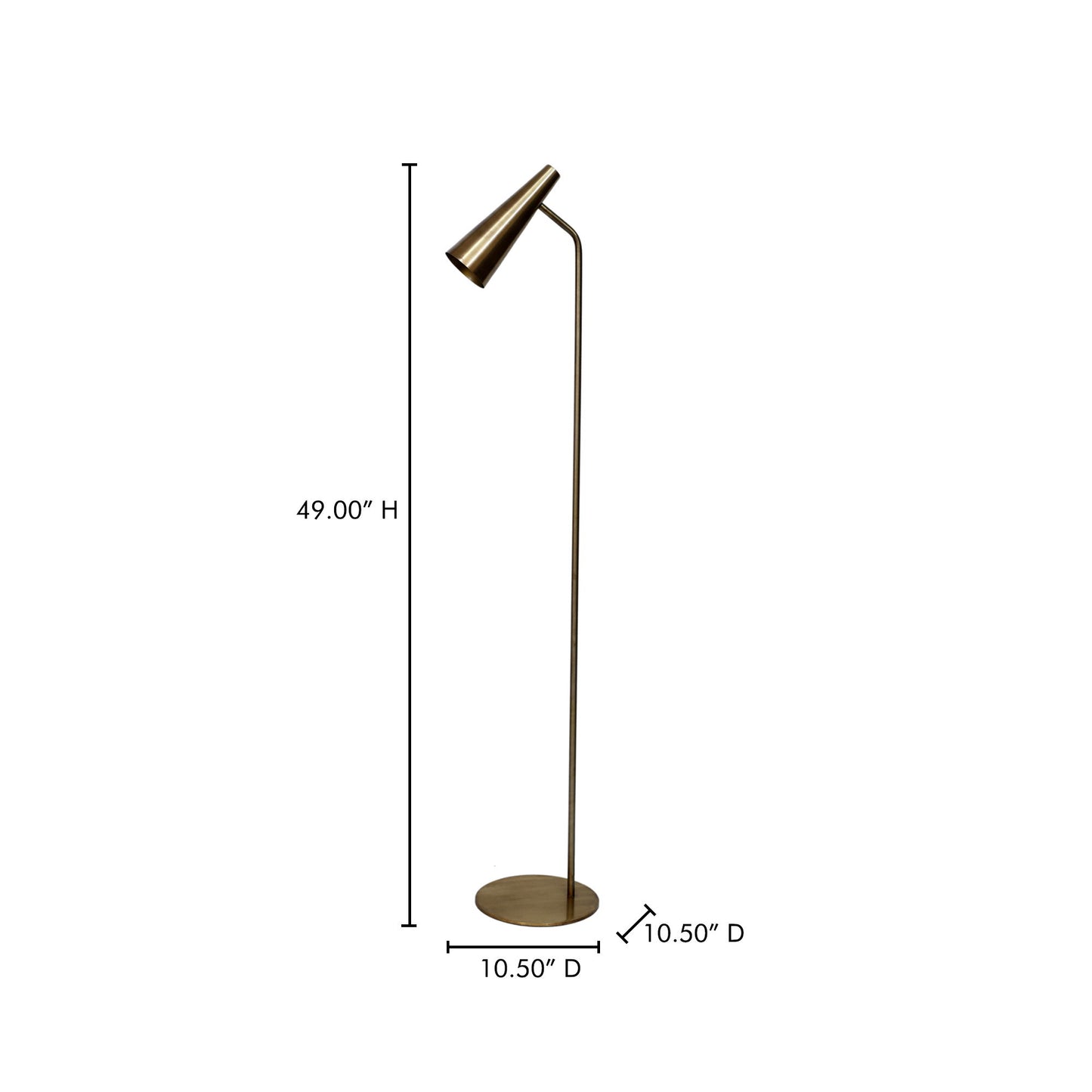 Trumpet - Floor Lamp - Antique Brass