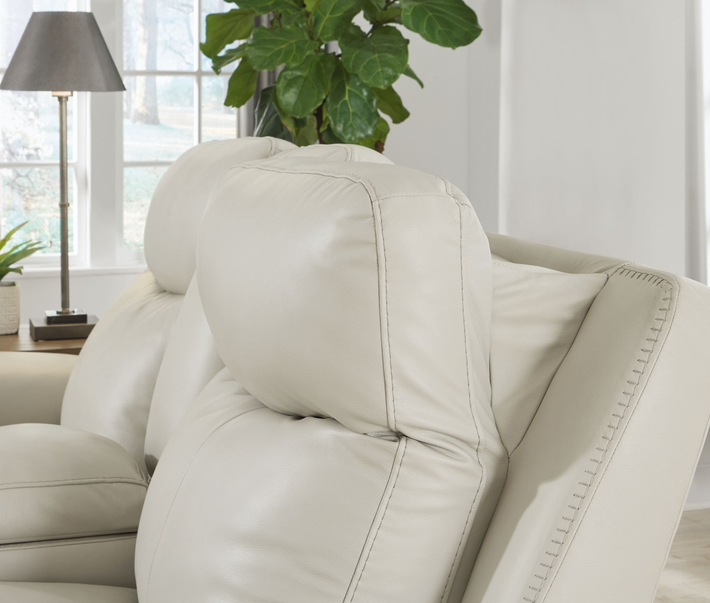 Mindanao - Coconut - Pwr Rec Sofa With Adj Headrest - Leather Match