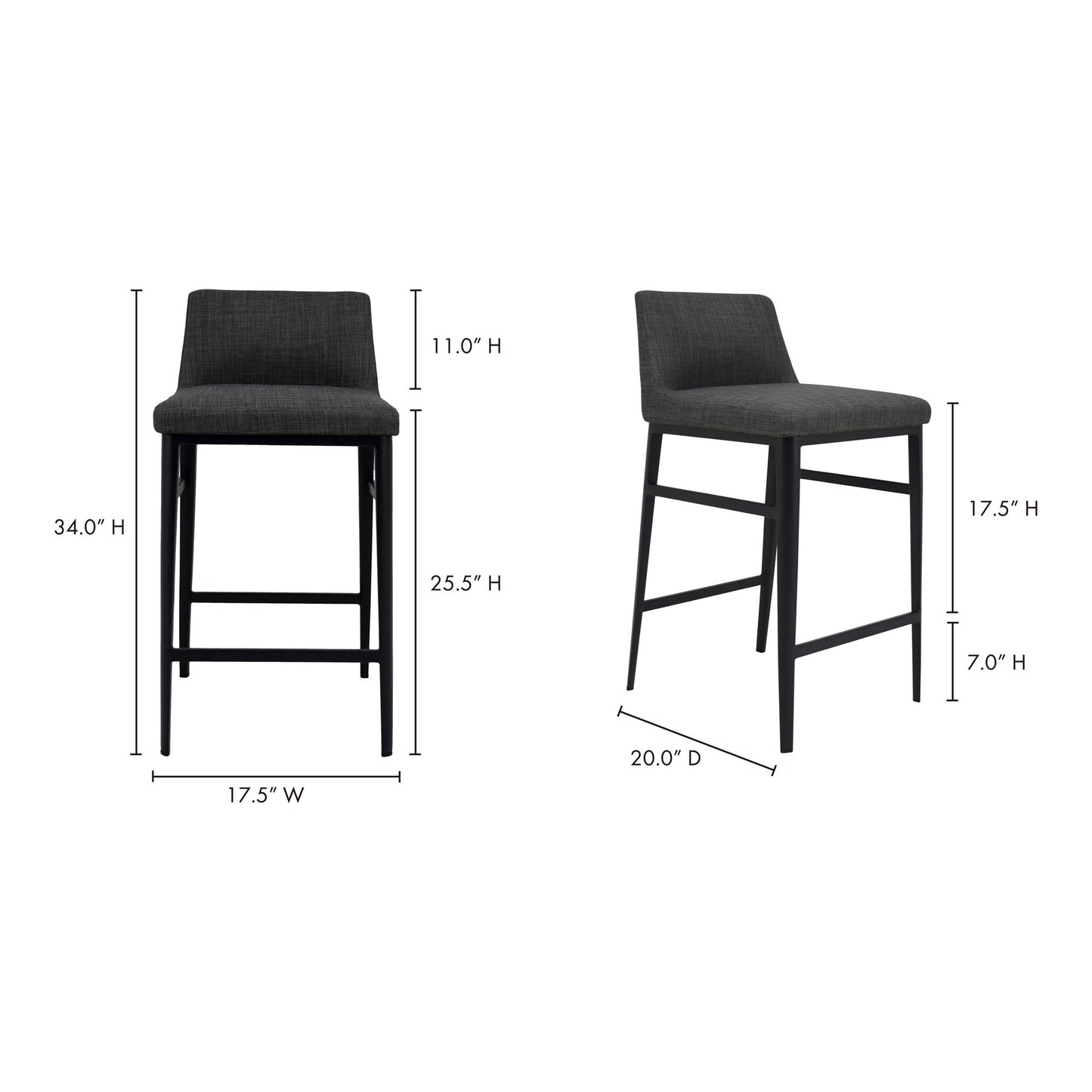 Baron - Counter Stool - Charcoal