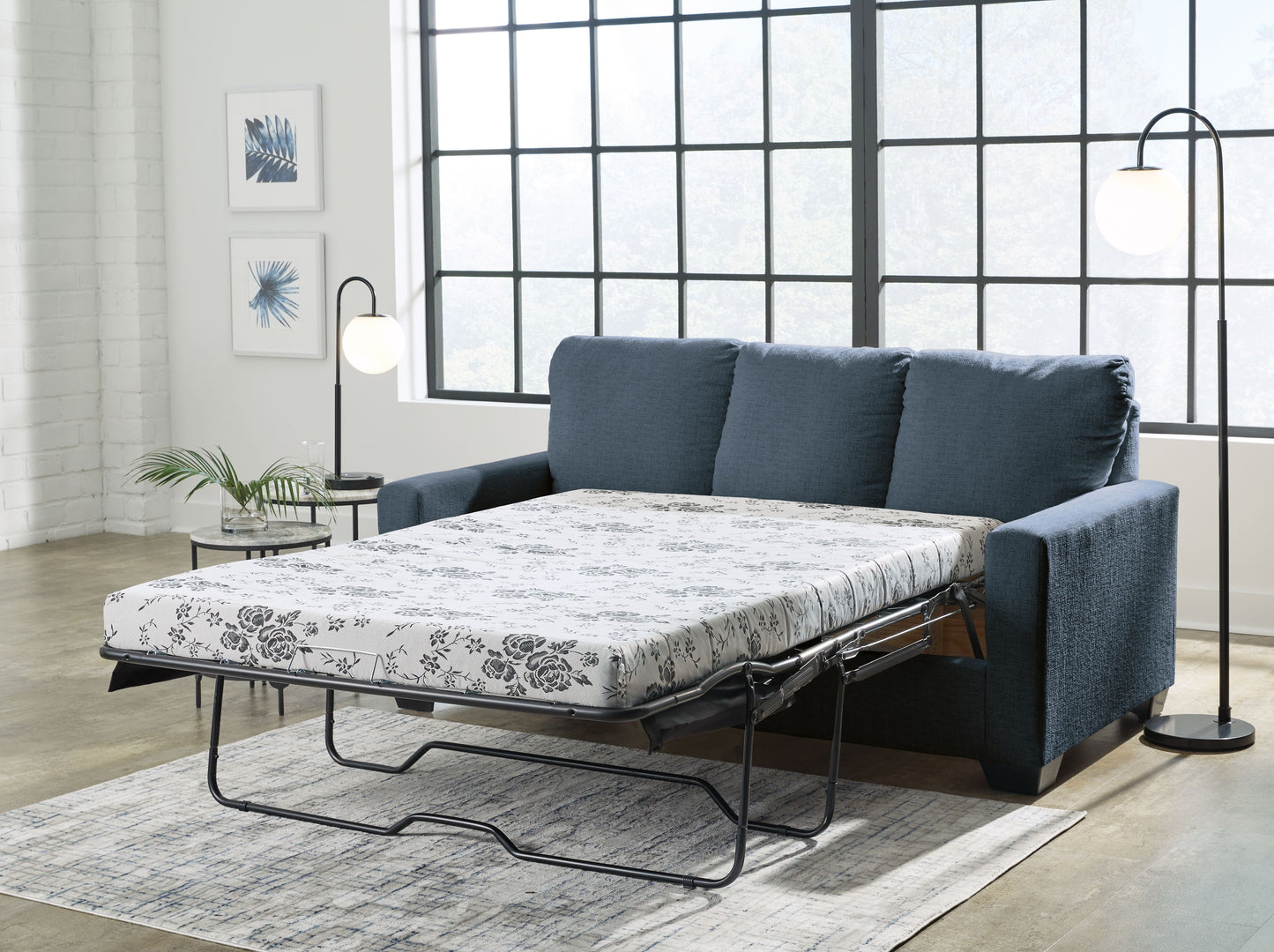 Rannis - Navy - Full Sofa Sleeper - Fabric