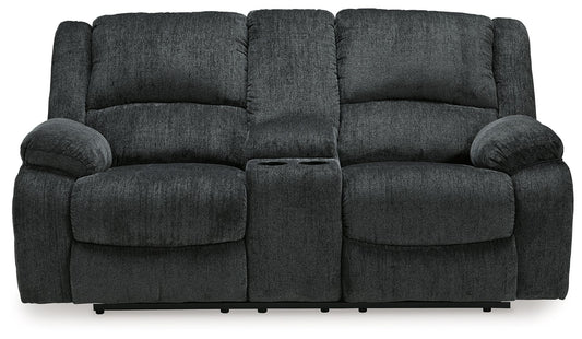 Draycoll - Dbl Reclining Loveseat W/Console - Fabric - Slate