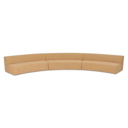 Naomi - 3 Piece Concave Modular Sectional - Golden Yellow