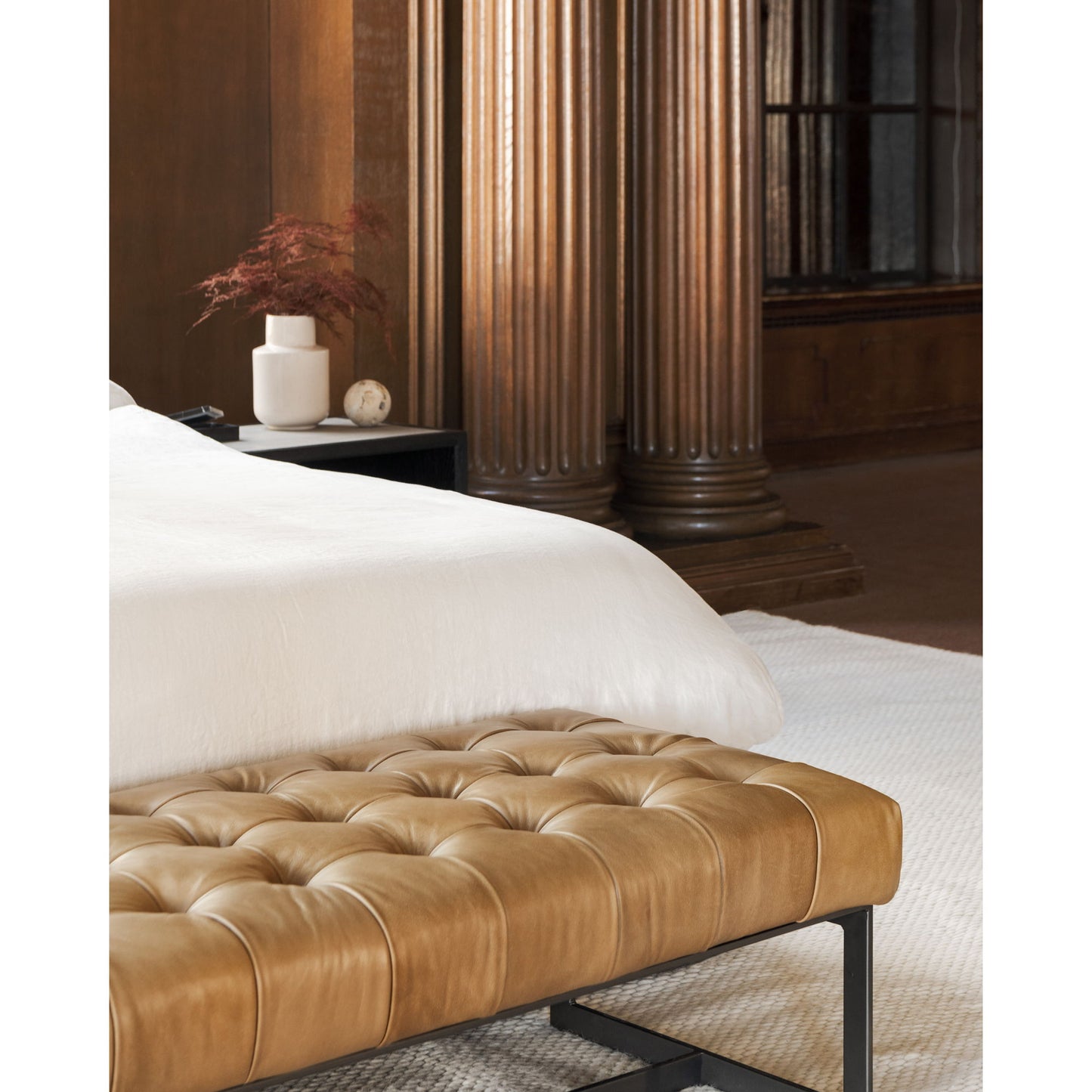 Wyatt - Leather Bench - Light Brown