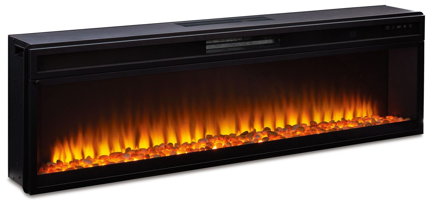 Entertainment - Black - Wide Fireplace Insert