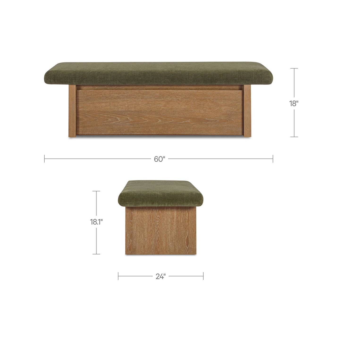 Gemma - Storage Bench - Dark Green