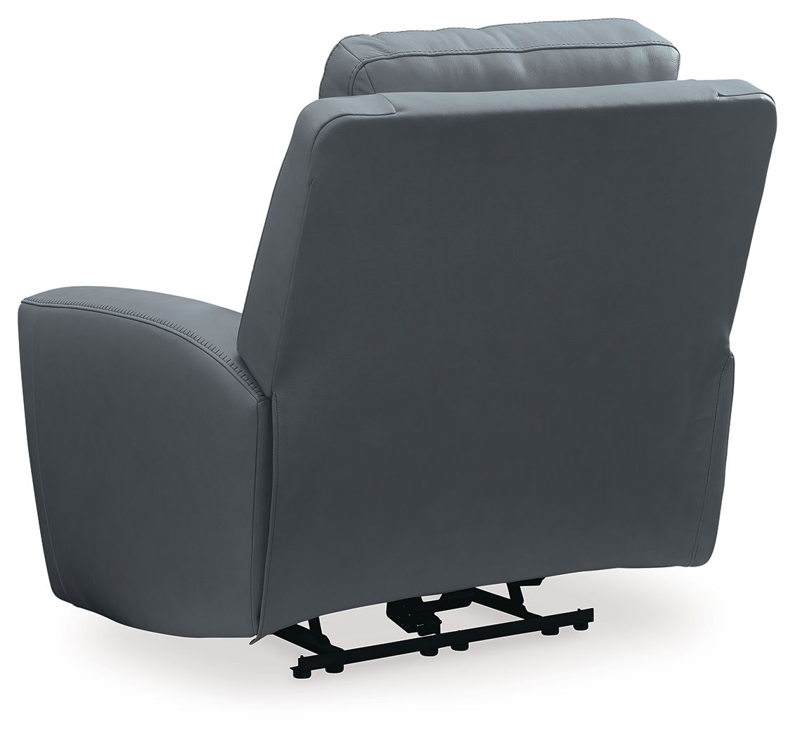 Mindanao - Steel - Pwr Recliner/Adj Headrest - Leather Match