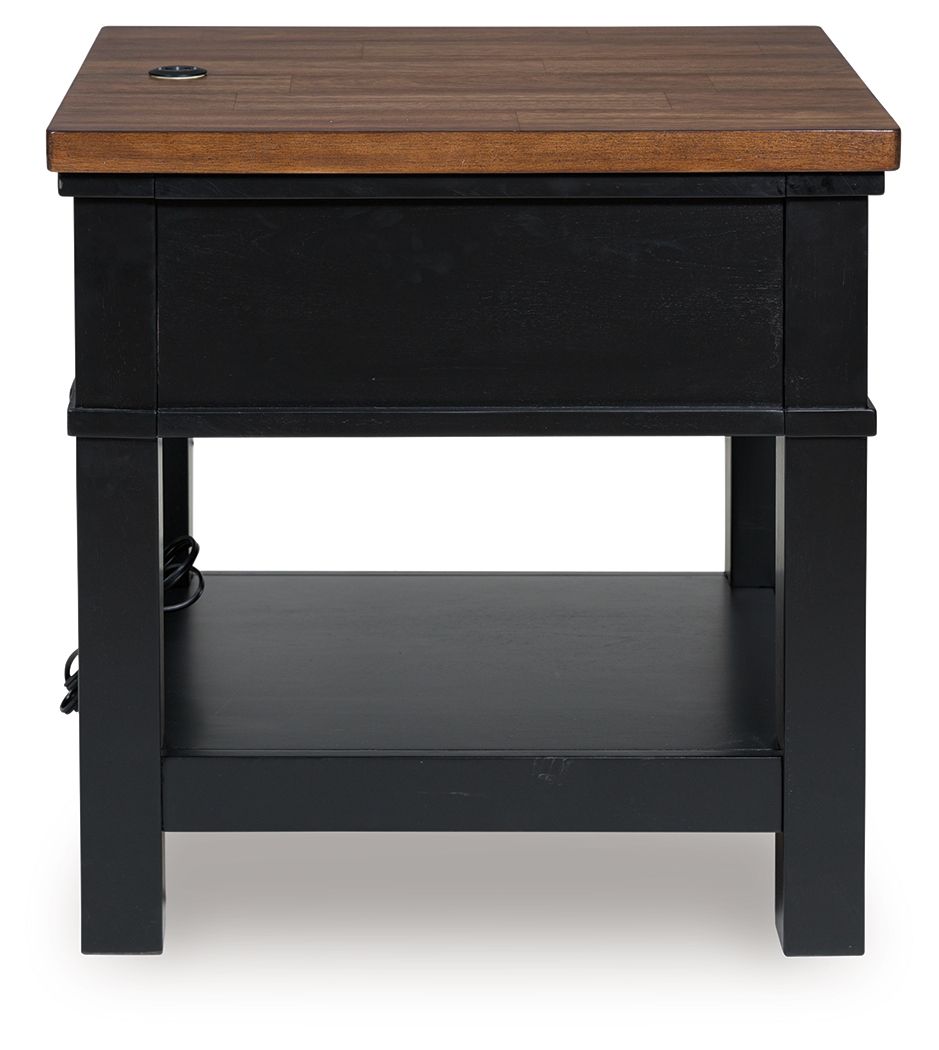 Wildenauer - Brown / Black - Rectangular End Table