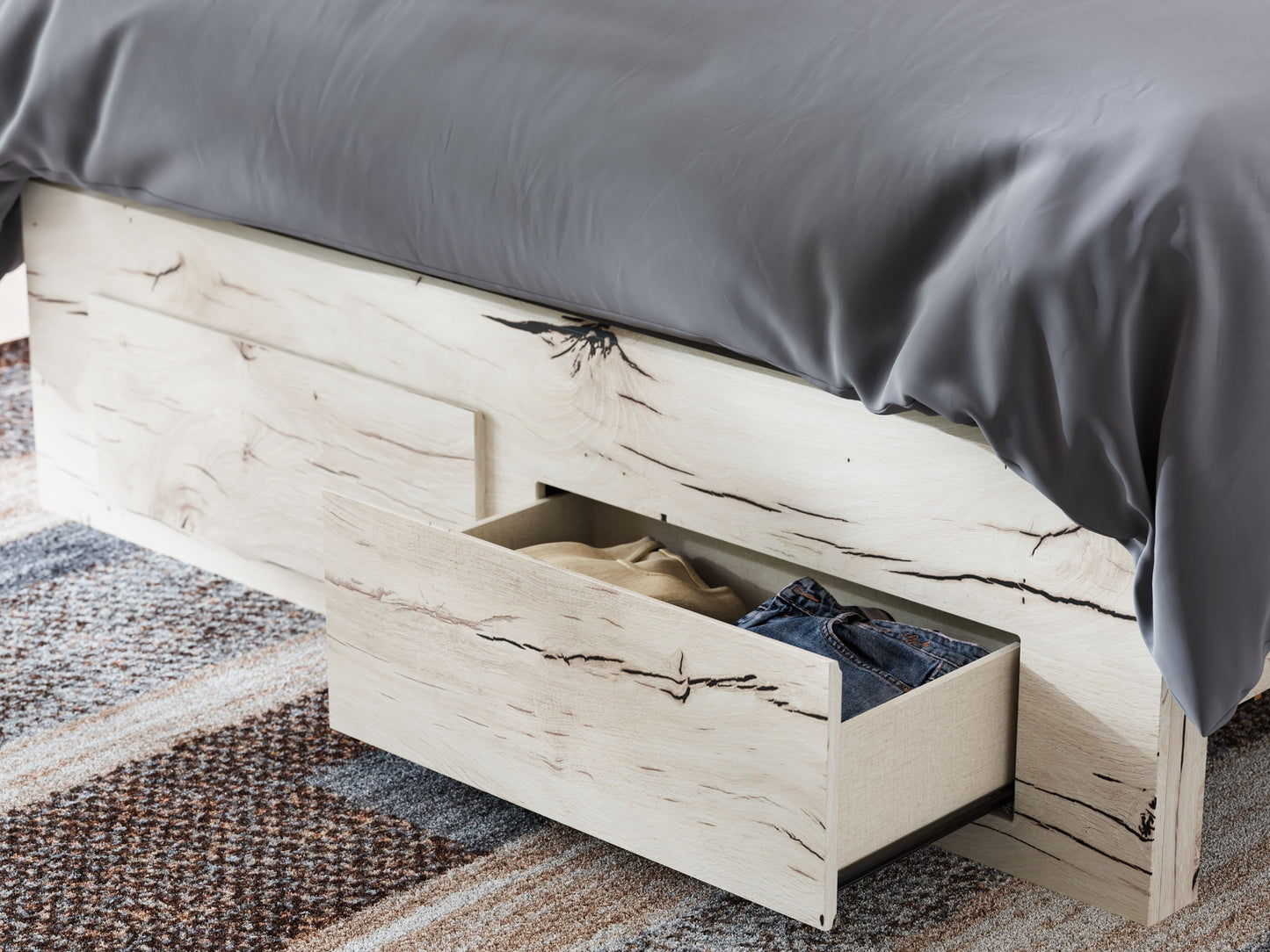 Lawroy - Panel Bed With Storage