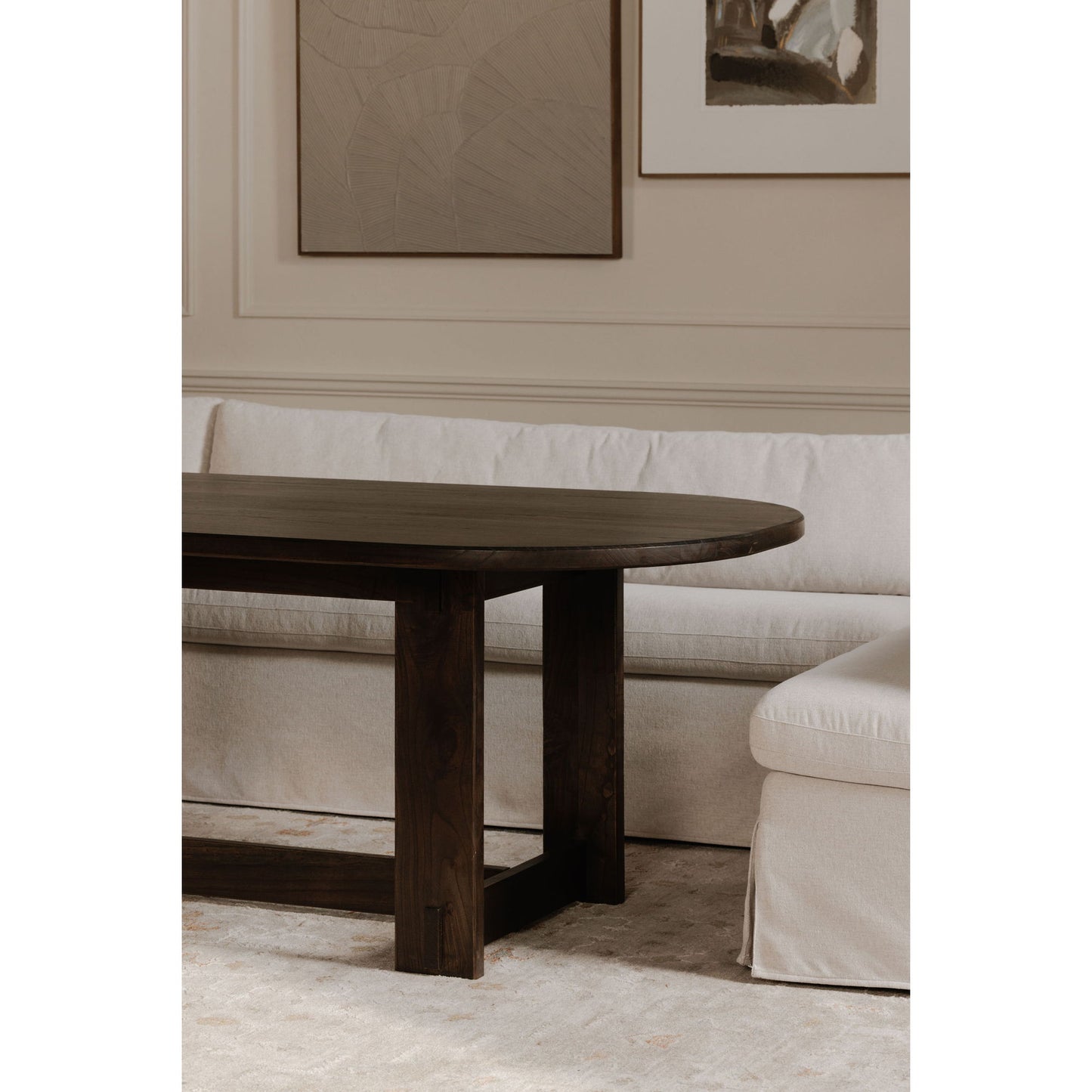Fable - 5 Piece Slipcover Dining Banquette U-Shape - Beige