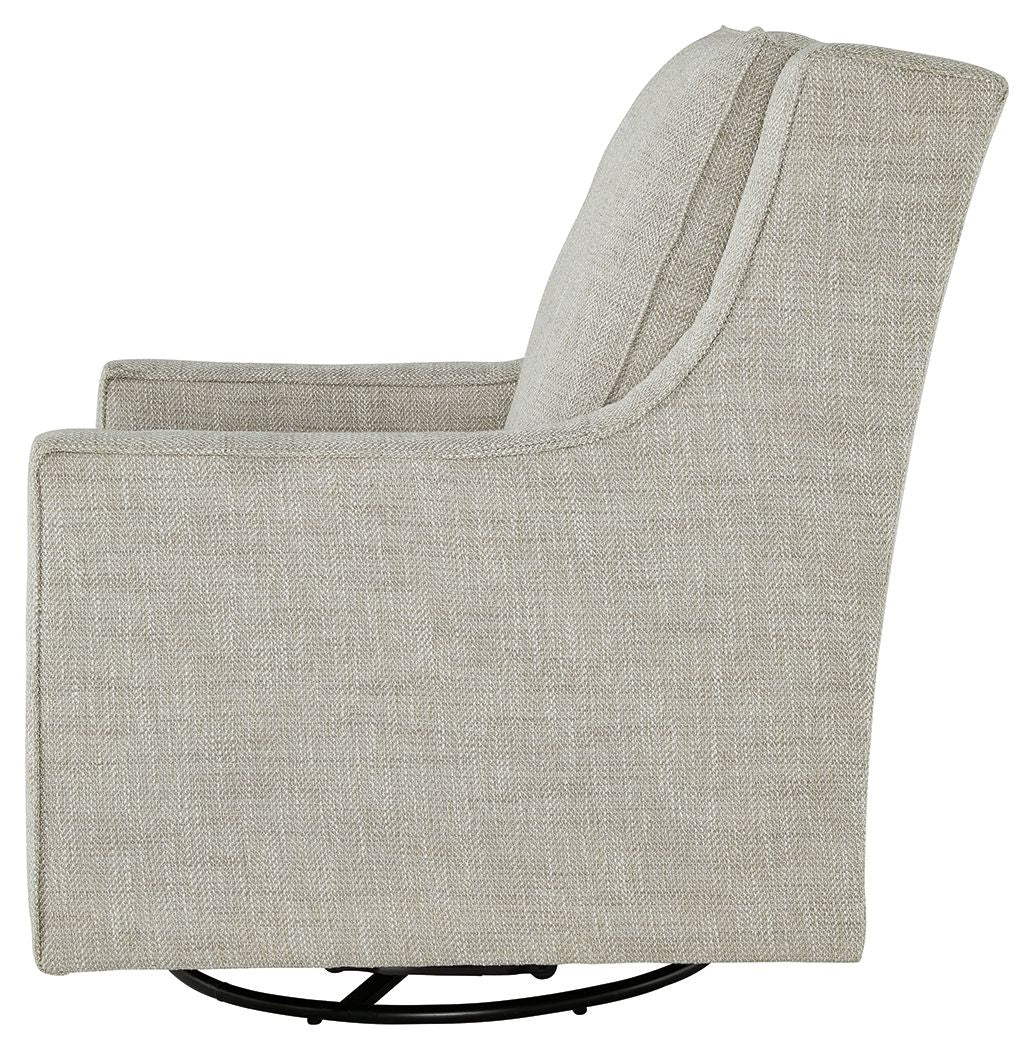 Kambria - Fog - Swivel Glider Accent Chair - Fabric